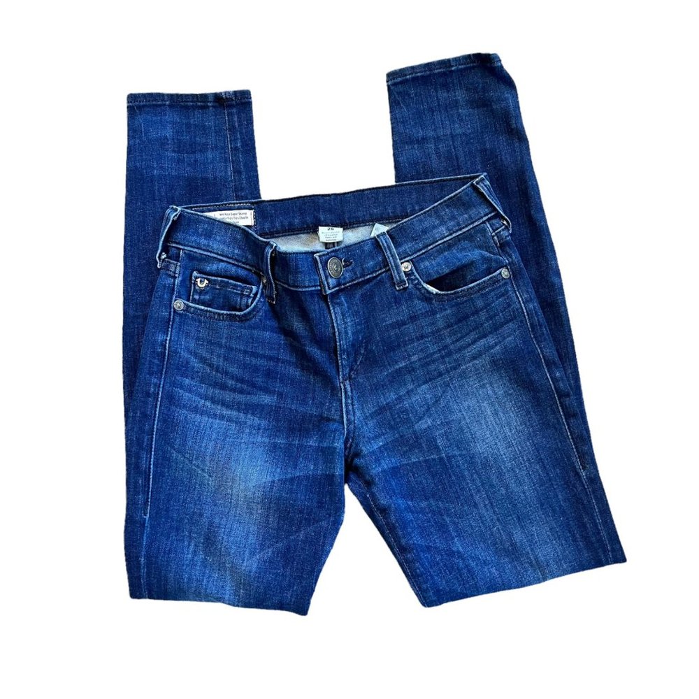True Religion Halle Dark Wash Mid Rise Super Skinny Denim Jeans